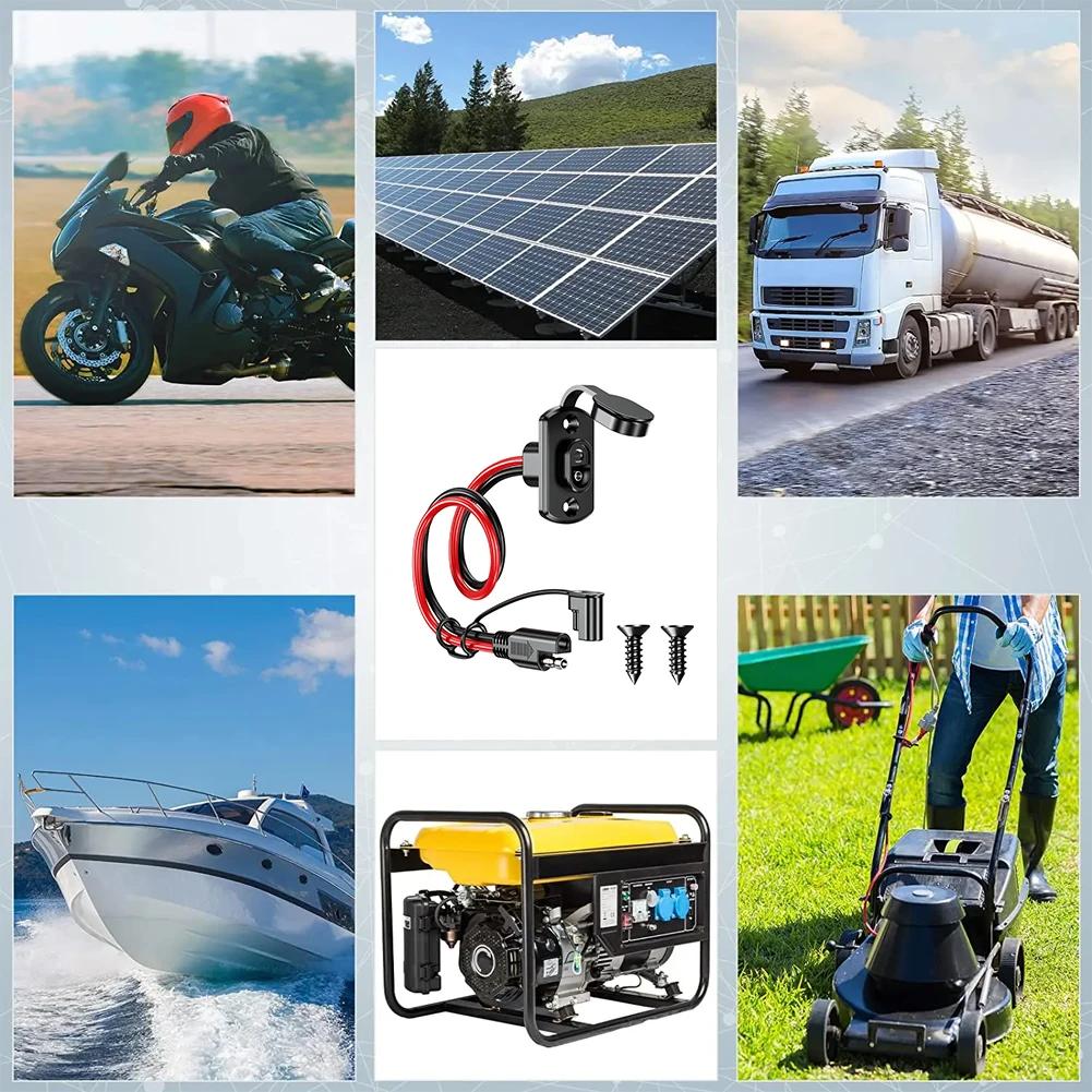 SAE Male To SAE Female Extension Cable Quick Disconnect 12AWG 30cm Waterproof Solar Panel Extension Cable for Car RV Battery