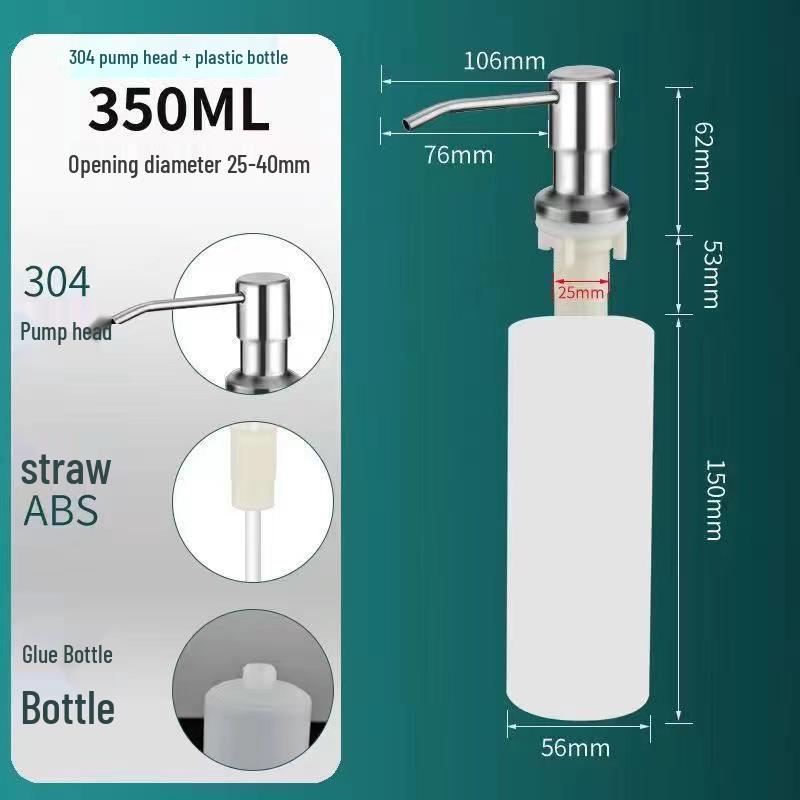 Extended Height Kitchen Sink Soap & Detergent Dispenser for Vegetable and Dish Washing