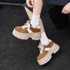 2025 new autumn leather platform small height increase casual shoes dad shoes women's lace-up Forrest Gump shoes sports shoes