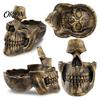 Gothic Office Desk Storage Resin Skull Multifunctional Tray, Eyeglasses Holder Jewelry Organizer for Creative Sculpture Keys Coins Trinkets,