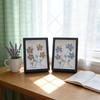 Sea Glass Flower And Bird Photo Frame, Home Desktop Decoration, Sea Glass Art Photo Frame Painting