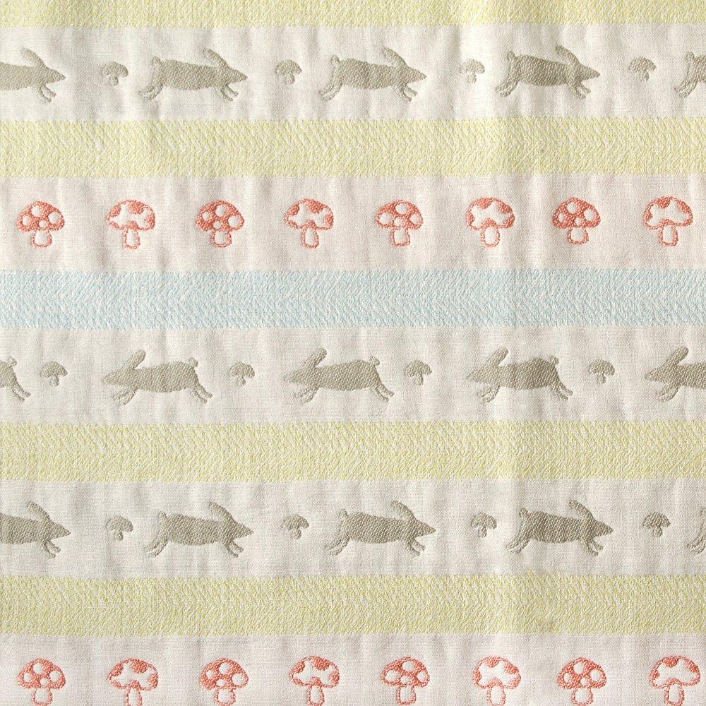 10mois Hoppetta Fluffy Gauze Lapin 5419 - (6-Layer Gauze) Blanket, 100% Cotton, Lapin, Medium, 90x110cm,