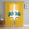 Comic Art Boom Star Voile Curtains Kitchen Living Room Bedroom Decoration Chiffon Tulle Window Treatment Light Filtering Made Of Polyester Area Decor