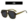 Classic Retro Double Bridge Square Pilot Sunglasses Fashion Women's UV Protection Eyeglasses Men's Outdoor Driving Eyewear