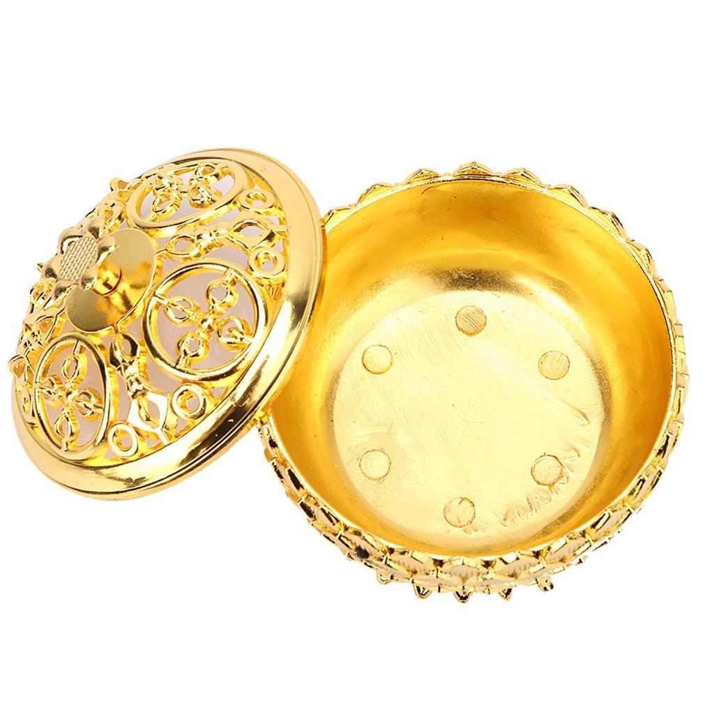 Zinc Alloy Home Decoration Lotus Incense Burner 7*5cm Joss Stick Holder(Gold)