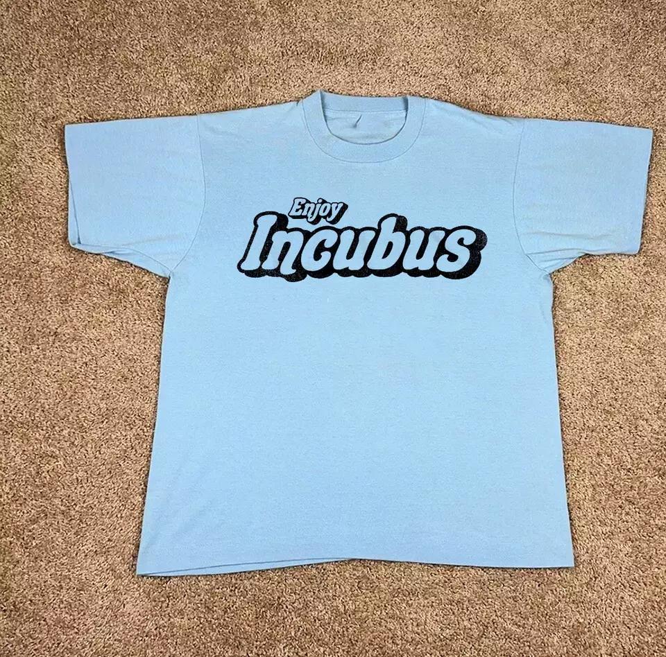 Incubus ГРУППА НАСЛАЖДАЙТЕСЬ INCUBUS СВЕТЛО-ГОЛУБАЯ ХЛОПКОВАЯ ФУТБОЛКА Полный размер S-5XL Унисекс Футболка M