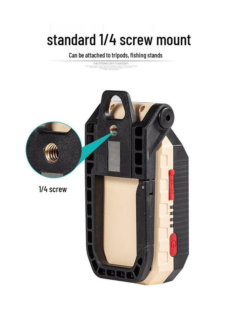 COB LED Handheld Work Light with USB Charging, Magnet Hook, and Emergency Flashlight for Outdoor and Auto Repair.