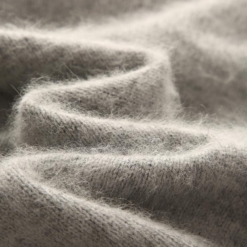 Damen Kaschmirpullover Qinghe Kaschmir 30% Kaschmir 30% Nerz 30% Wolle 10% Nylon Dicker Kaschmirpullover für Damen im Herbst und Winter, weich und warm