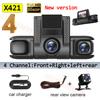 360° Parking Monitor Car Dash Cam 3/4 Channels Video Recorder 1080P Car DVR Front inside Rotatable and Rear View Night Vision