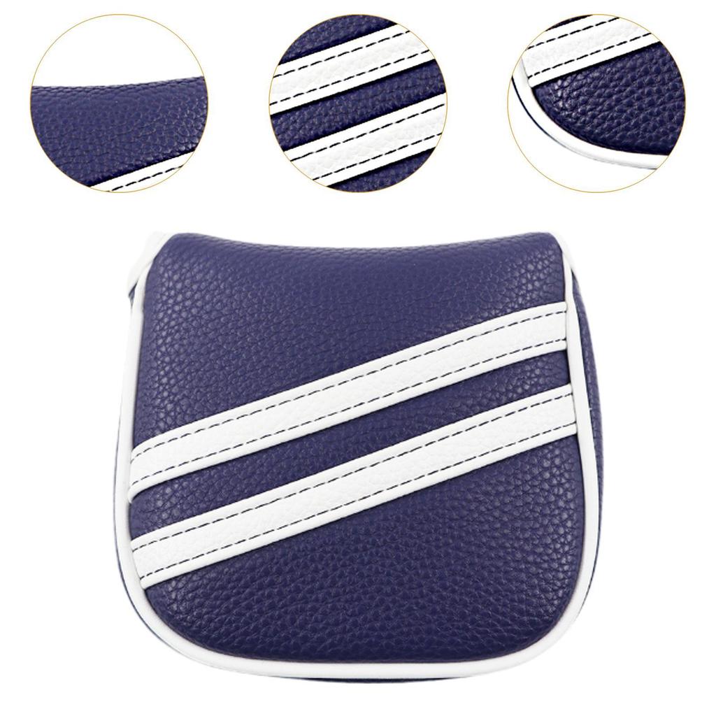 Wear Resistant Golf Mallet Putter Cover Soft PU Leather Headcover Sleeve for Golf Club Protection on the Course