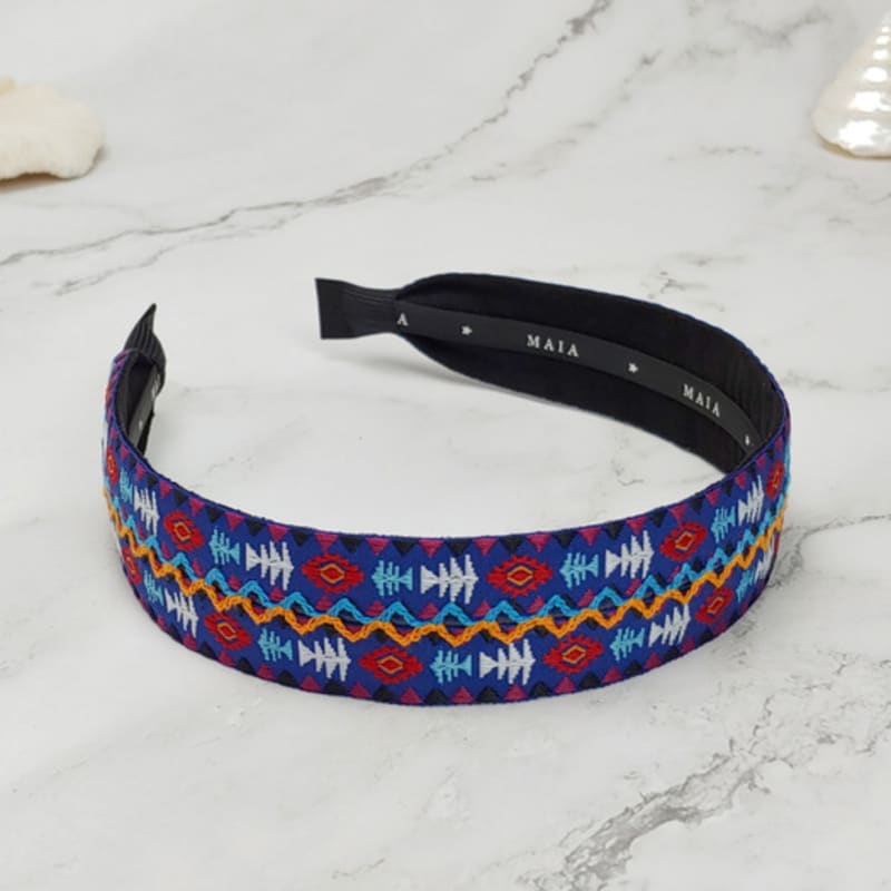 

Повязка на голову с геометрическим узором MAIA - Синяя ONE