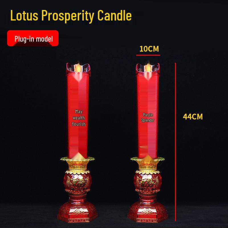 LED Electric Candle Light - Battery & Plug-in, Ideal for Home, Buddha Offering, or God of Wealth Lighting.