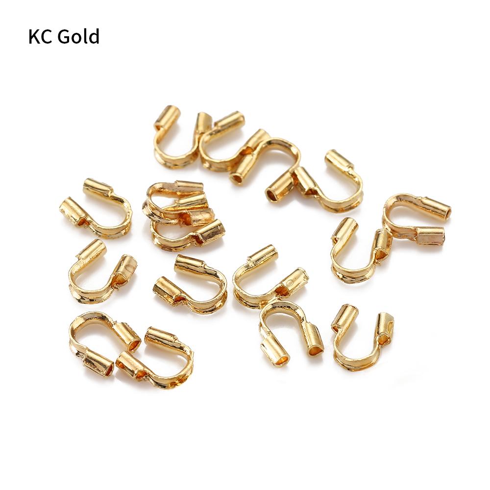 200pcs Metal U Shape Wire Protector Connector 4.5x4mm Guard Guardian Clasps Connectors for Jewelry Making Craft Components