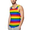 Colorful Stripe Geometry Tank Tops For Man Color Block Pattern Tees Summer Casual Vest Oversized Sports Street Tank Top
