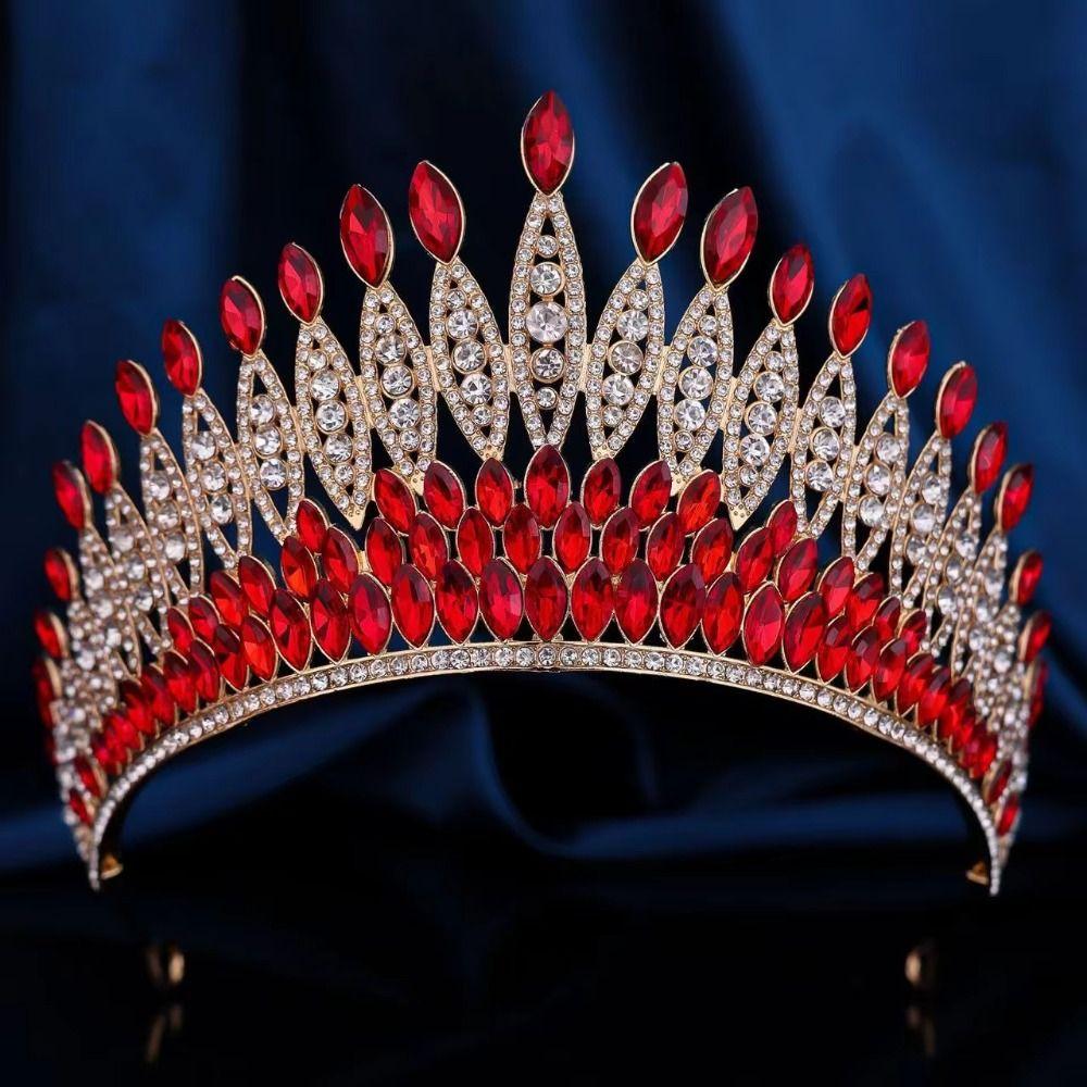 Elegant Baroque Queen Tiaras Luxury Bridal Headwear Rhinestone Diadem  Wedding Party Supplies