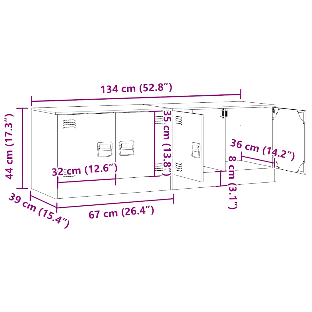 TV Stands 2 Pcs Mustard Yellow 67 X 39 X 44 Cm Steel