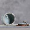 Creative Cracked Ceramic Tea Caddy with Lid Porcelain Sealed Candy Caddy Portable Tea Box Desktop Decoration Home Decoration New