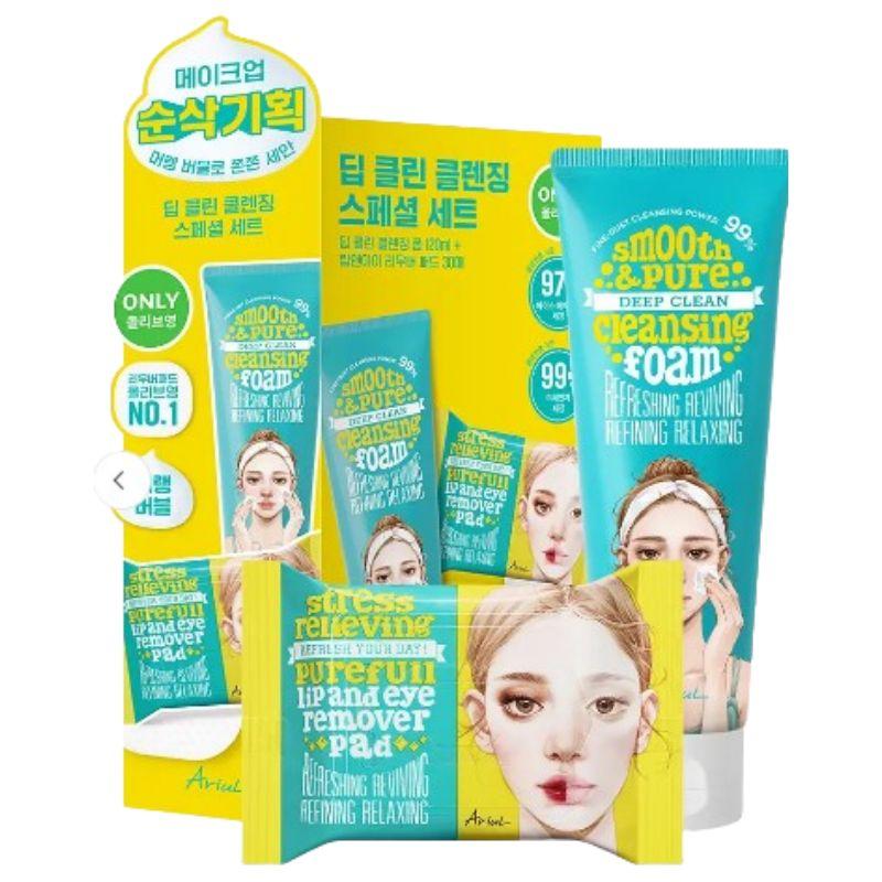 Ariul Deep Clean Cleansing Special Set Foam 120ml + Remover Pads 30 Sheets