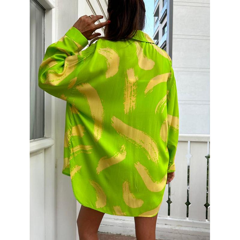 European and American Style Shirt Set for Women,-Border Elastic Waist Tie Large Size Shirt and Shorts Two-Piece Set for Summer