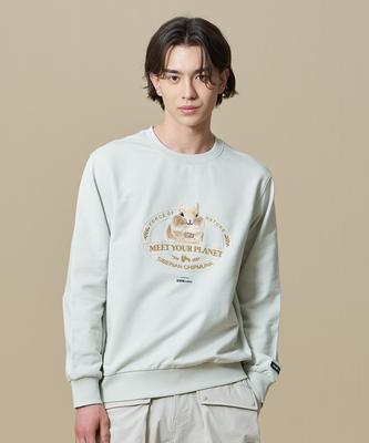 BBC EARTH Animal Embroidery Point Sweatshirt_Light Mint