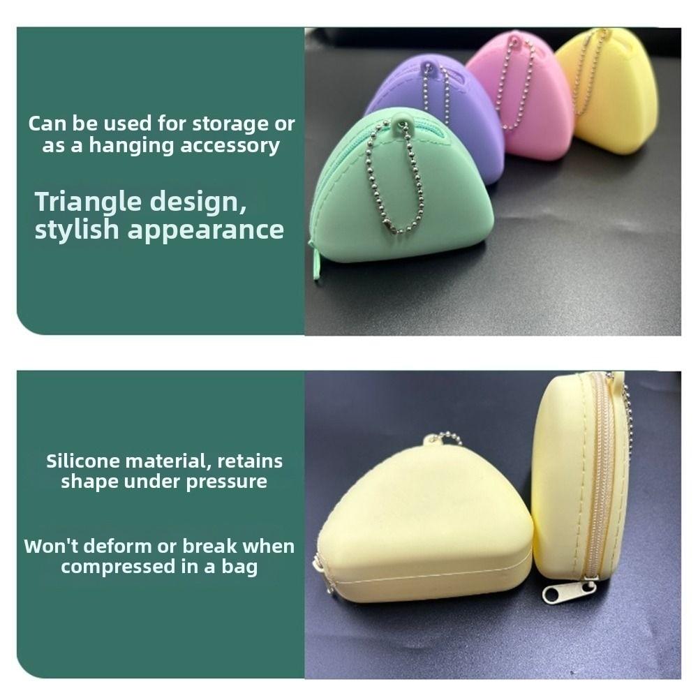 Fashion Candy Color Silicone Coin Holder Zipper Closure Portable Zipper Wallet Protective Waterproof Earphone Bag Portable Use