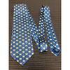 Used VERSACE Blue All Over Pattern Silk Tie Floral Pattern