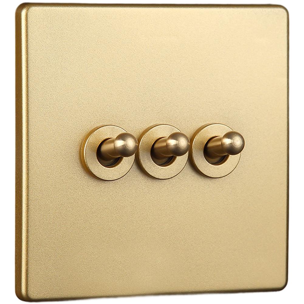 Retro Design Vintage Brass Switch Retro Light Switch Self-Locking Mechanism