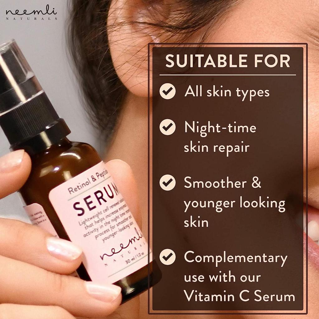Neemli Naturals Retinol- und Peptidserum für glatte, gleichmäßig getönte und jüngere Haut