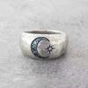 Elegant Sun & Moon Zircon Inlaid Women's Fashion Ring