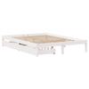 VidaXL Bed Frame with Drawers White 120x200 Cm Solid Pine Wood, Slatted Base, Double Bed Frame, Wooden Bed Frame 3301435