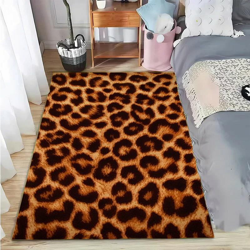 Leopard Print Printed Texture Fur Carpet For Living Room Panther Wild Tiger Lion Area Large Rug Non Slip Bathmat Home Decor Mat