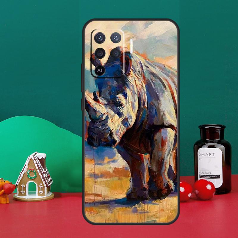 Animal Rhino Case For Oppo A40 A60 A80 A6 A5 Pro A15 A16 A17 A57 A94 A74 A54 A76 A96 A18 A38 A58 A78 A98