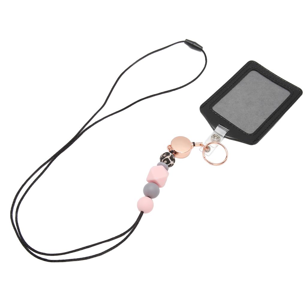 Silicone Retractable Bded Lanyard with Transparent ID Holder Multi Purpose Badge Holder for Students Worker