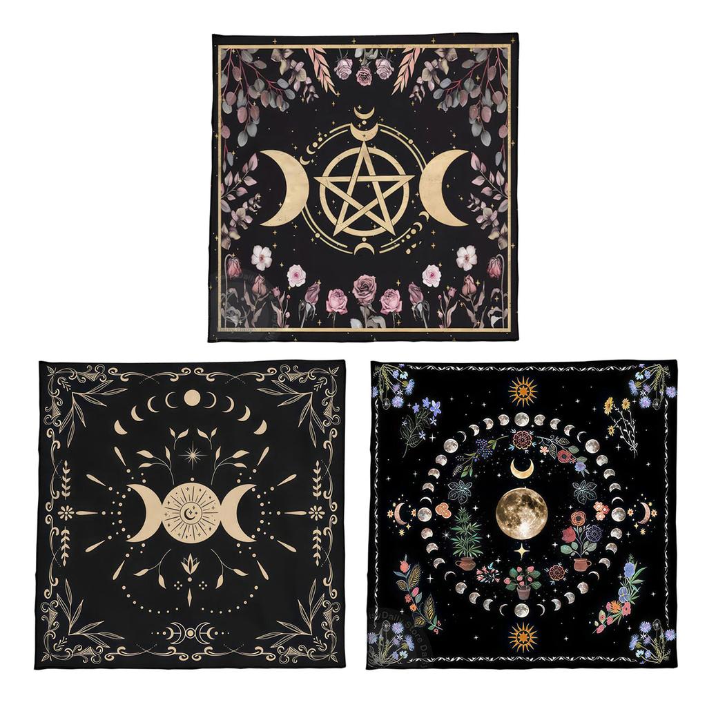 Paño de Altar de Tarot de Franela Cuadrado Almohadilla para Juego de Mesa Almohadilla para Oráculos Astrológicos Cubremesa Alfombrilla para Cartas Mantel para Adivinaciones