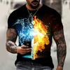 3D Digital Print T-shirt, Teenage Men's Short-sleeve Top, Versatile and Breathable