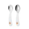 2pcs/Set Baby Gadget Tableware Children Utensil Stainles Steel Toddler Dinnerware Cutlery Cartoon Infant Food Feeding Spoon Fork