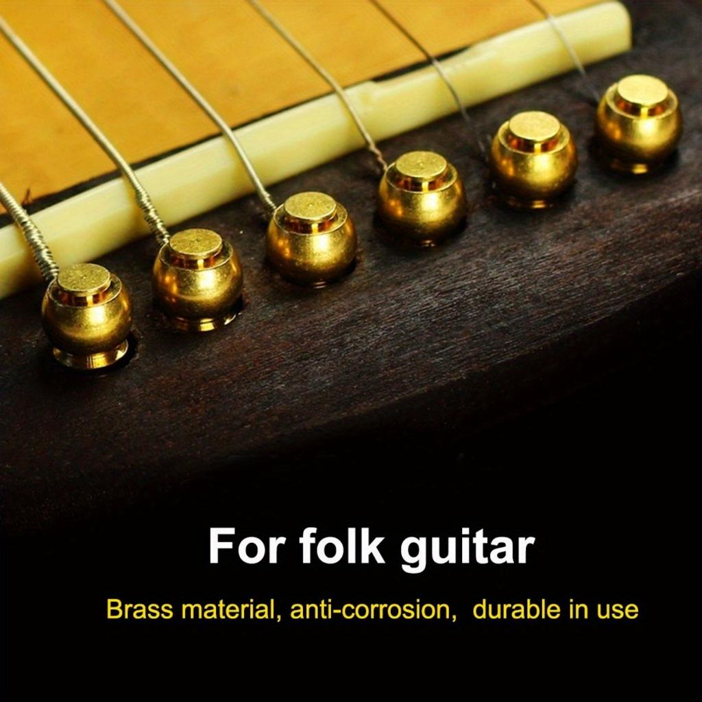 Cheville de chevalet de guitare acoustique Clou de cordes de guitare Laiton Cuivre massif Avec extracteur de cheville de chevalet de guitare