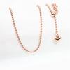 Exquisite 585 Russian Purple Gold Beaded Glossy Heart-Shaped Colored Gold Simple Temperament Fashion-Plated Rose Gold Necklace
