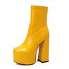 Patent leather women's short boots autumn and winter short boots women's thick high heels sexy short large size European and American fashion Martin