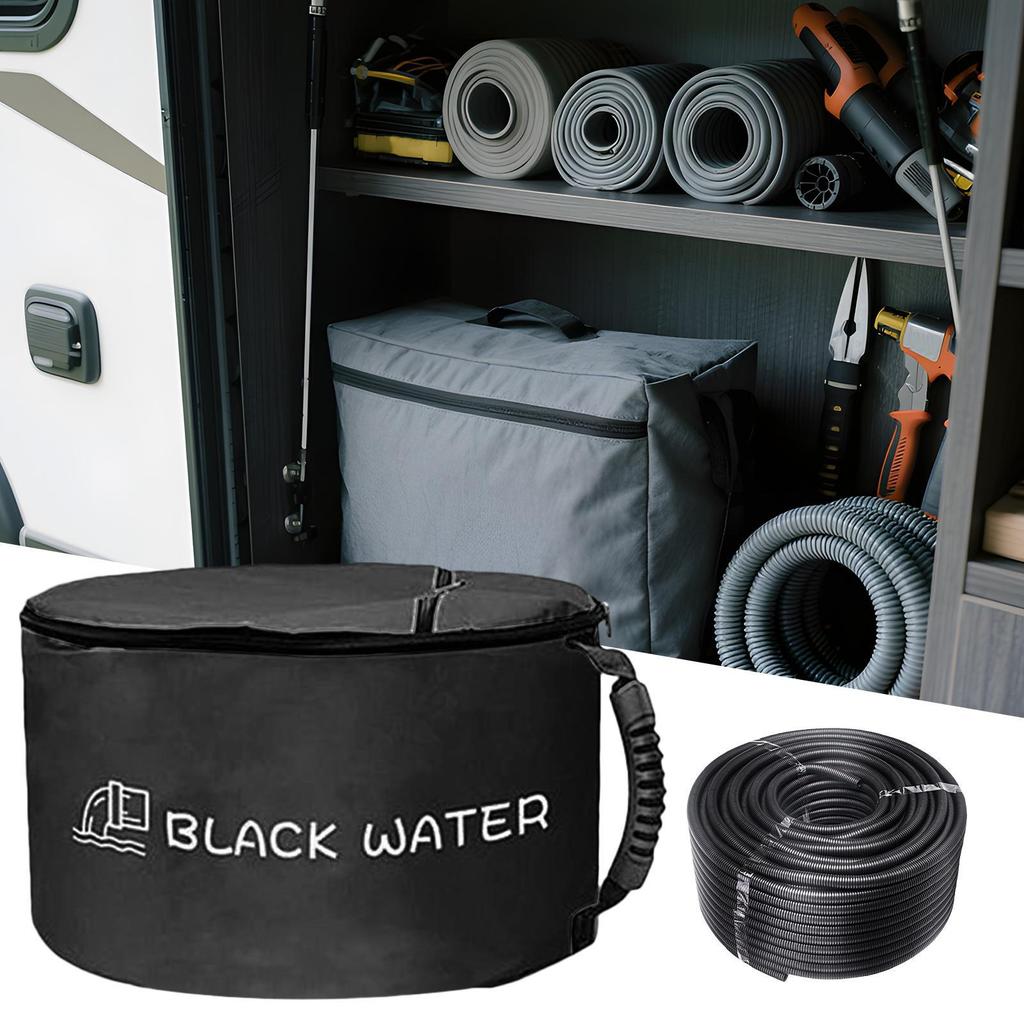Wasserdichte RV-Abwasserschlauch-Aufbewahrungstasche mit Doppelreißverschluss-Halter für Abfallwerkzeuge, Camping-Septik-Elektrokabel-Organizer-Beutel