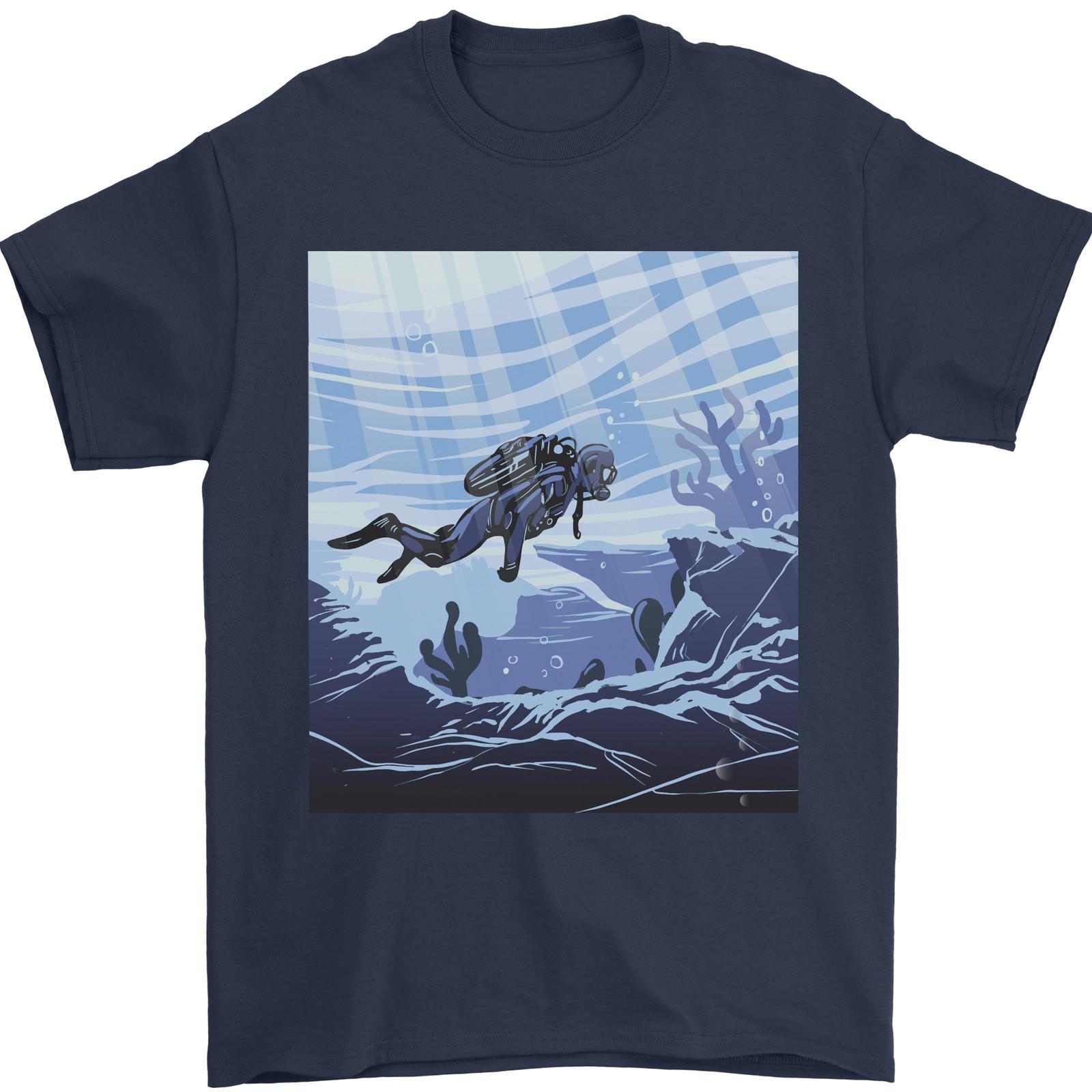 A Deep Sea Scuba Diver Diving Mens T-Shirt Cotton XXXL