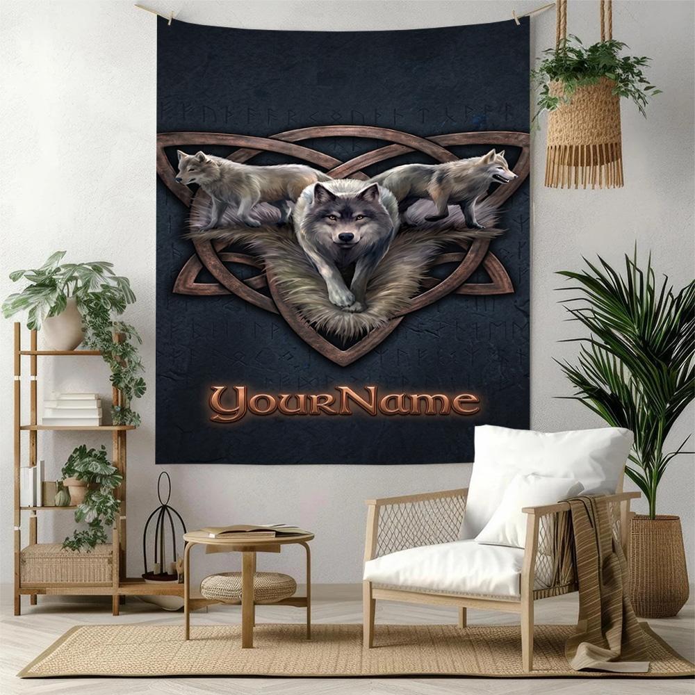 Gothic Illustrations Custom Your Name Wall Decor Tapestry Art For Pet Memorial Birthdaywedding Party Backdrop Family Gift