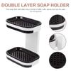 Self Adhesive Soap Storage Rack 1/2 Layer Soap Drain Box Wall-mounted Soap Dish  Kitchen
