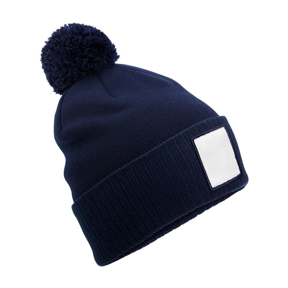 Beechfield Pom Pom AppliquÃ© Patch Beanie