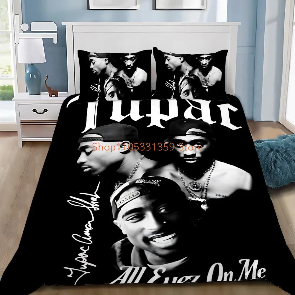 Squisiti Set Lenzuola 3D Tupac Carta da Parati Hip Hop 2Pa C Musica Stampa Digitale Copripiumino Piumone Letto Ragazze Ragazzi Regalo