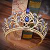 Baroque Luxury Big Crystal Leaf Bridal Tiaras Crowns Diadem Pageant Prom Rhinestone Veil Tiara Headband Wedding Hair Accessories