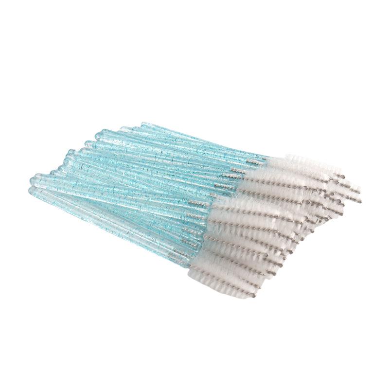 Pack of 50 Disposable Crystal Rod Eyelash and Eyebrow Spiral Brushes
