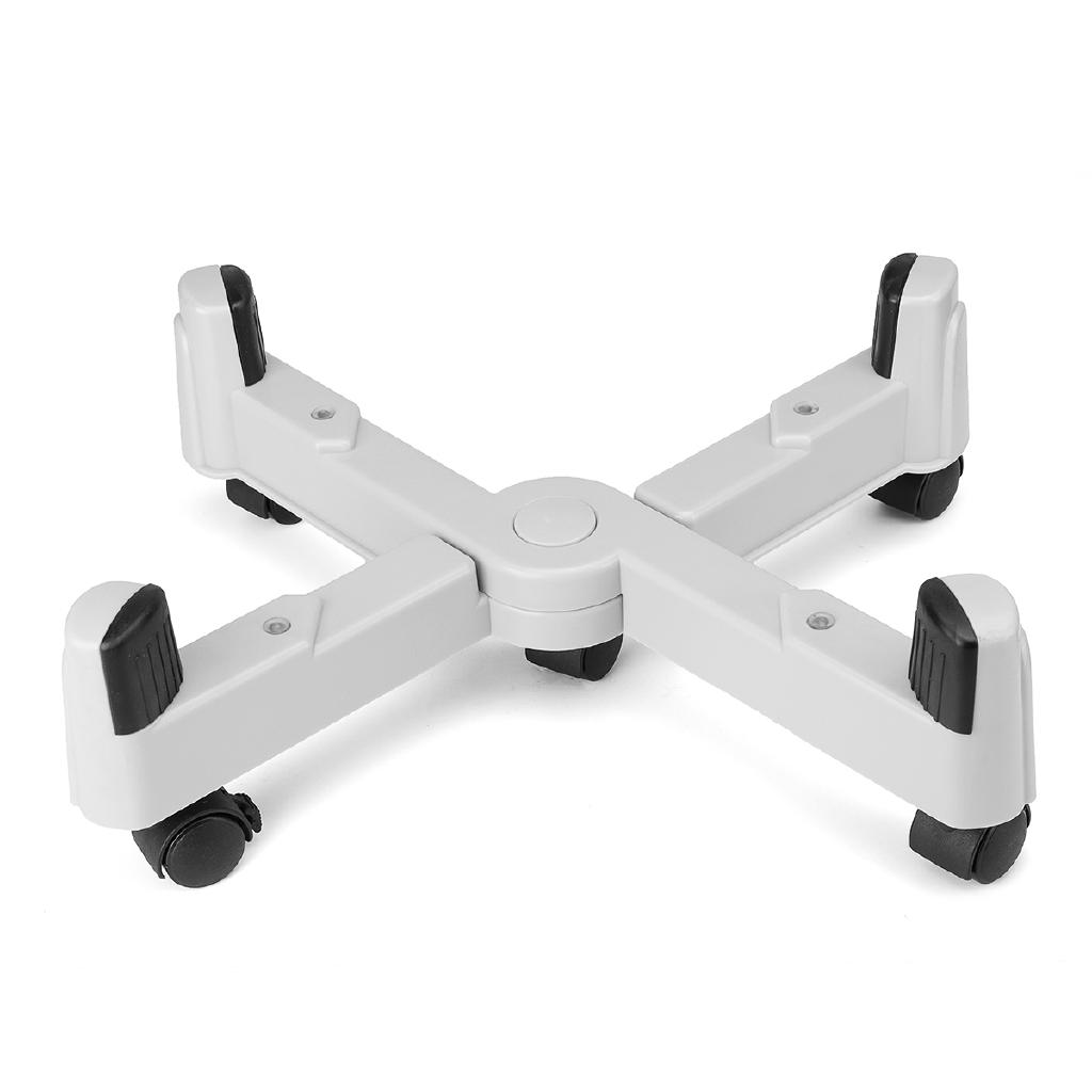 

5 Wheels Cart Case Desktop Black / Grey White Adjustable X Type CPU Stand Universal Computer Holder