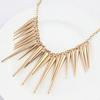 Women's Multilayer Spike Rivet Tassels Chain Bib Statement Necklace Punk