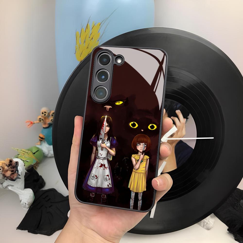 Game A-Alice Madness R-Returns Phone Case For Samsung Galaxy S25 S24 S23 S22 S20 S21 Note20 Ultra Plus Edge Fe Colored Silver Co